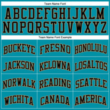 Load image into Gallery viewer, Custom Teal Black Pinstripe Black-Old Gold Authentic Basketball Jersey