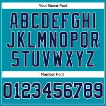 Load image into Gallery viewer, Custom Teal Navy Pinstripe Navy-White Authentic Basketball Jersey