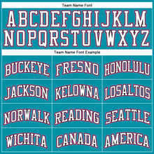 Load image into Gallery viewer, Custom Teal Pink-Black Authentic Throwback Basketball Jersey