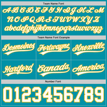 Load image into Gallery viewer, Custom Teal White-Gold Authentic Throwback Basketball Shorts