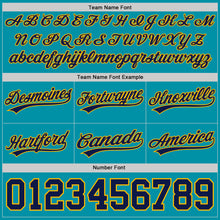 Load image into Gallery viewer, Custom Teal Navy-Gold Authentic Throwback Basketball Shorts