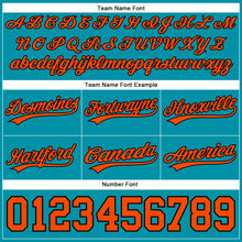 Load image into Gallery viewer, Custom Teal Orange-Black Authentic Throwback Basketball Shorts