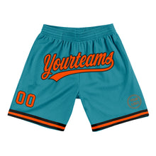Load image into Gallery viewer, Custom Teal Orange-Black Authentic Throwback Basketball Shorts