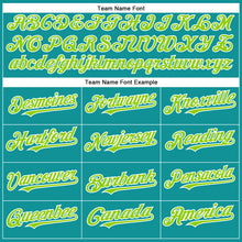 Load image into Gallery viewer, Custom Teal Neon Green-White Authentic Baseball Jersey