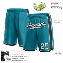 Load image into Gallery viewer, Custom Teal White-Black Authentic Basketball Shorts