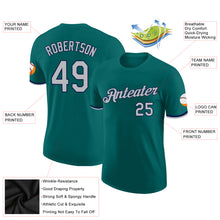 Load image into Gallery viewer, Custom Teal Gray-Navy Performance T-Shirt