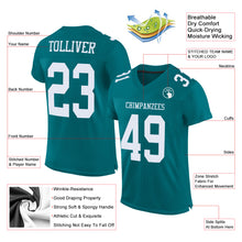 Load image into Gallery viewer, Custom Teal White Mesh Authentic Football Jersey