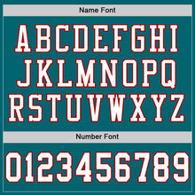 Load image into Gallery viewer, Custom Teal White-Red Mesh Authentic Football Jersey
