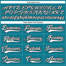 Load image into Gallery viewer, Custom Teal White-Black Hockey Lace Neck Jersey