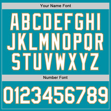 Load image into Gallery viewer, Custom Teal White-Old Gold Authentic Throwback Baseball Jersey