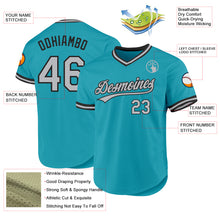 Load image into Gallery viewer, Custom Teal Gray-Black Authentic Throwback Baseball Jersey