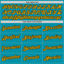 Load image into Gallery viewer, Custom Teal Black-Gold Authentic Throwback Basketball Jersey