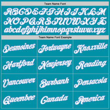 Load image into Gallery viewer, Custom Teal White-Light Blue Authentic Throwback Basketball Jersey