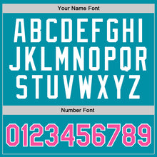 Load image into Gallery viewer, Custom Teal Pink-White Authentic Throwback Basketball Jersey