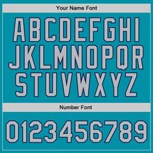 Load image into Gallery viewer, Custom Teal Gray-Navy Authentic Throwback Basketball Jersey