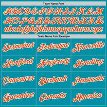 Load image into Gallery viewer, Custom Teal Orange-White Authentic Throwback Basketball Jersey