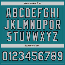 Load image into Gallery viewer, Custom Teal Gray-Black Authentic Baseball Jersey