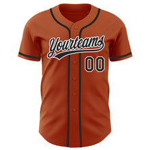 Load image into Gallery viewer, Custom Texas Orange Black-White Authentic Baseball Jersey