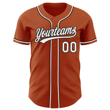 Load image into Gallery viewer, Custom Texas Orange White-Black Authentic Baseball Jersey