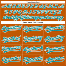 Load image into Gallery viewer, Custom Texas Orange Teal-White Authentic Baseball Jersey