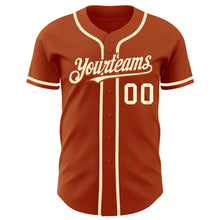 Load image into Gallery viewer, Custom Texas Orange Cream Authentic Baseball Jersey