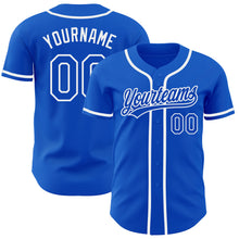 Load image into Gallery viewer, Custom Thunder Blue White Authentic Baseball Jersey