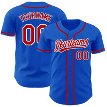 Load image into Gallery viewer, Custom Thunder Blue Red-White Authentic Baseball Jersey