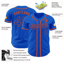 Load image into Gallery viewer, Custom Thunder Blue Orange Authentic Baseball Jersey