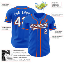 Load image into Gallery viewer, Custom Thunder Blue White Navy-Orange Authentic Baseball Jersey