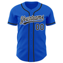 Load image into Gallery viewer, Custom Thunder Blue Black-White Authentic Baseball Jersey