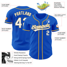 Load image into Gallery viewer, Custom Thunder Blue White-Old Gold Authentic Baseball Jersey