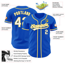 Load image into Gallery viewer, Custom Thunder Blue White-Yellow Authentic Baseball Jersey