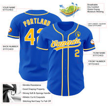 Load image into Gallery viewer, Custom Thunder Blue Gold-White Authentic Baseball Jersey