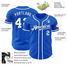 Load image into Gallery viewer, Custom Thunder Blue Cream Authentic Baseball Jersey