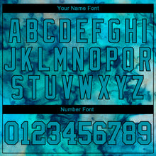 Load image into Gallery viewer, Custom Tie Dye Teal-Black 3D Authentic Baseball Jersey