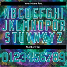 Load image into Gallery viewer, Custom Tie Dye Teal-White 3D Authentic Baseball Jersey