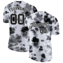 Load image into Gallery viewer, Custom Tie Dye Black-White 3D Steel Performance T-Shirt