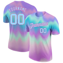 Load image into Gallery viewer, Custom Tie Dye Light Blue-Pink 3D Performance T-Shirt
