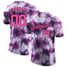 Load image into Gallery viewer, Custom Tie Dye Pink-Black 3D Performance T-Shirt