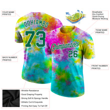 Load image into Gallery viewer, Custom Tie Dye Kelly Green-White 3D Performance T-Shirt