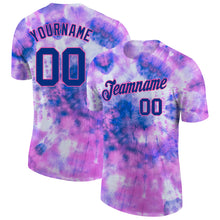 Load image into Gallery viewer, Custom Tie Dye Royal-Pink 3D Performance T-Shirt