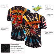 Load image into Gallery viewer, Custom Tie Dye Red-Gold 3D Performance T-Shirt