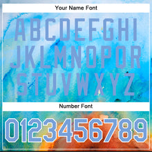 Load image into Gallery viewer, Custom Tie Dye Light Blue-White 3D Authentic Baseball Jersey