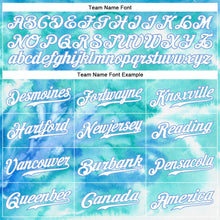 Load image into Gallery viewer, Custom Tie Dye Light Blue-White 3D Authentic Baseball Jersey