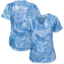 Load image into Gallery viewer, Custom Tie Dye Light Blue-White 3D Authentic Baseball Jersey