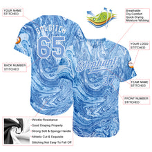 Load image into Gallery viewer, Custom Tie Dye Light Blue-White 3D Authentic Baseball Jersey