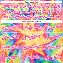 Load image into Gallery viewer, Custom Tie Dye White-Pink 3D Watercolor Rainbow Authentic Baseball Jersey