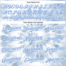 Load image into Gallery viewer, Custom Tie Dye White-Light Blue 3D Watercolor Authentic Baseball Jersey