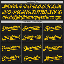 Load image into Gallery viewer, Custom Black Kelly Green-Gold Authentic Two Tone Baseball Jersey