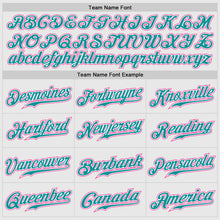 Load image into Gallery viewer, Custom White Pink-Teal Authentic Two Tone Baseball Jersey